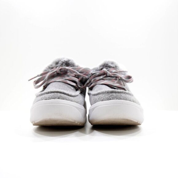 Skechers BOBS Skipper Wave Gray Suede Faux-Fur Lined Platform Booties - 7.5 - Picture 2 of 7